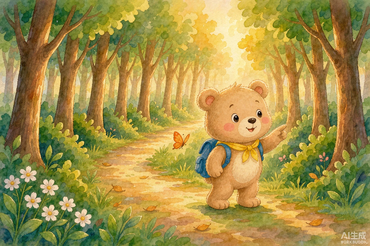 小熊决定去寻找蜂蜜花园